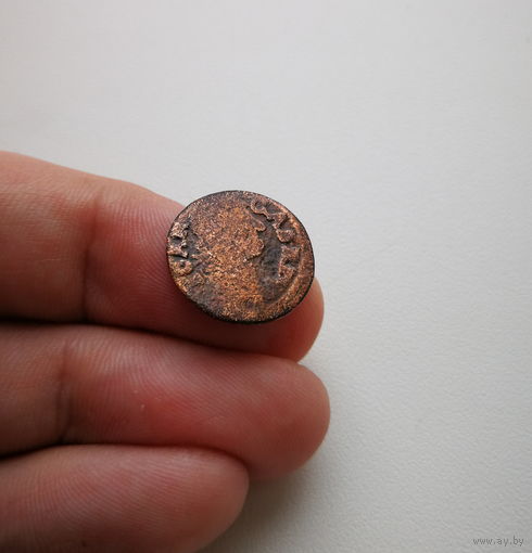 Медный солид / Боратинка 1664г. Ян II Казимир Ваза, Уяздов. Лот ник-8,2