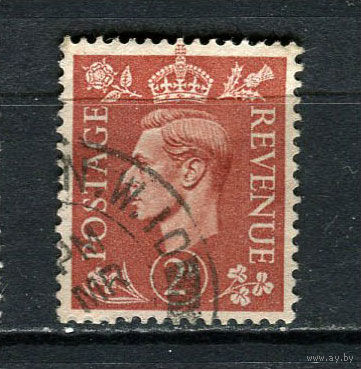 Великобритания - 1951/1952 - Король Георг VI 2P - [Mi.249x] - 1 марка. Гашеная.  (Лот 17Gk)-T2P44
