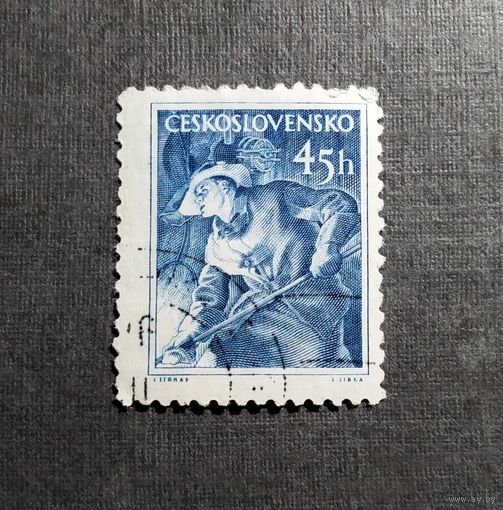 Марка Чехословакия 1954 год Стандарт