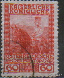 Марка из серии 1916г. Австро-Венгрия "Юбилей. Франц Иосиф на коне"