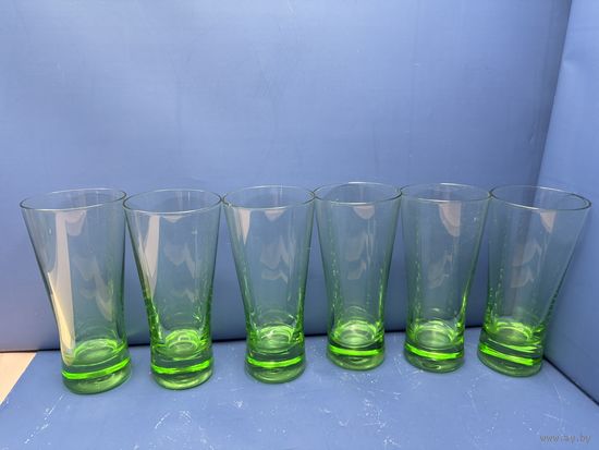 Набор бокалов 6 шт зеленое стекло