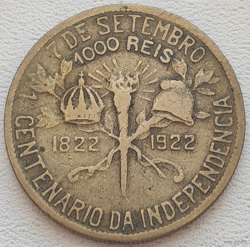 Бразилия 1000 рейс (реал) 1922 - 100 лет независимости Бразилии