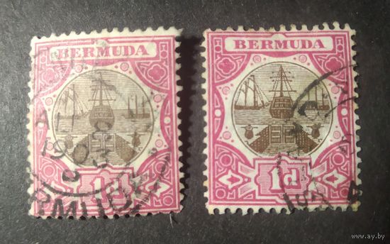 ВЕЛИКОБРИТАНИЯ\1178\БЕРМУДЫ 1902-06. Стандарт Парусники.
