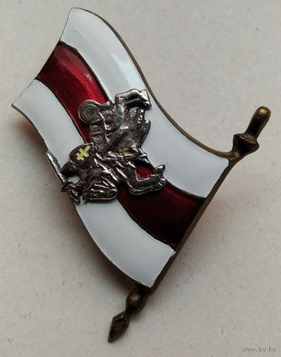Знак бчб флаг- 1993 год l- тип с усами... Редкий