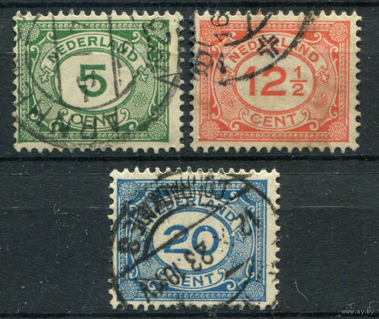 Нидерланды - 1921/22г. - цифры - 3 марки - полная серия, гашёные [Mi 107-109]. Без МЦ!