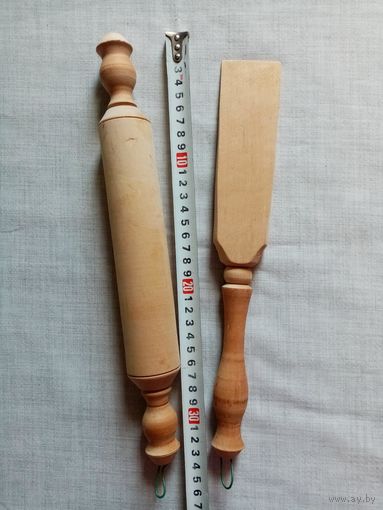 Скалка и лопатка деревянные для кухни
