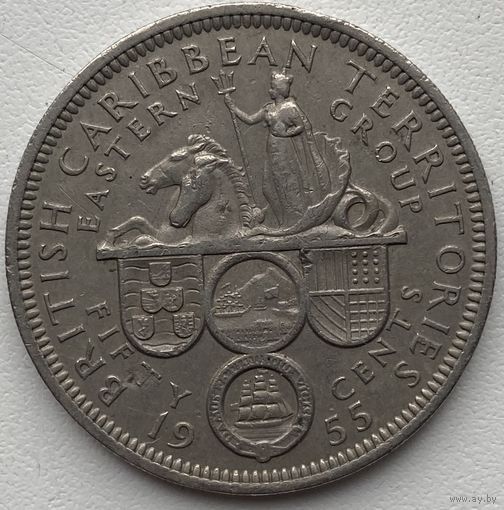 Карибские острова (Карибы) (Британская Карибская территория) 50 центов 1955 г.