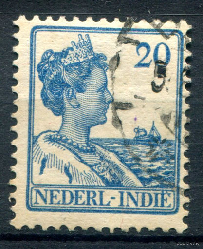Нидерландская Индия - 1922/25г. - королева Вильгельмина, 20 с - 1 марка - гашёная [Mi 144]. #3-WB-99-A-1