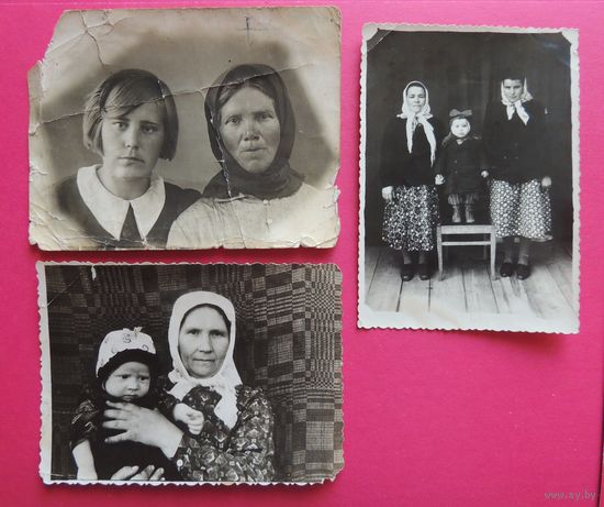 Фото "Бабушки", 1940-1950-е гг., 3 шт.