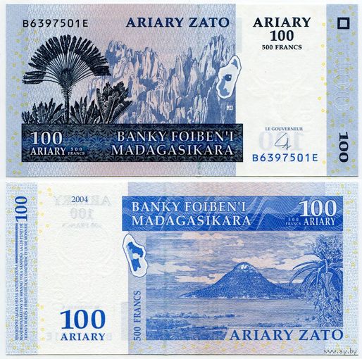 Мадагаскар. 100 ариари (образца 2004 года, P86b, UNC)