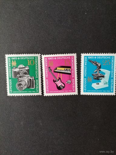ГДР 1965 Полная серия марок "Лейпцигская осенняя ярмарка" (чистые**) Mi.1130-1132 каталог 1.70 евро