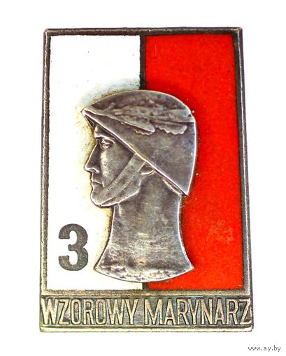ПНР. Знак "Образцовый моряк" периода 1968 – 1973 гг. 3 класс 30/42 мм