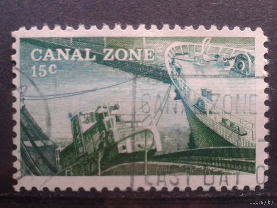 Зона Панамского канала, 1978. Стандарт. Буксирный локомотив на канале