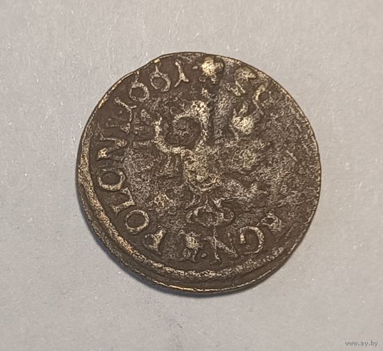 Боратини и Корона! 1661 Краков, Узкая голова, Корвин