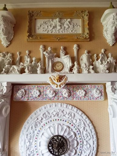 - Группа Барельефов-Горельефов-Статуэток 21 шт. гипс для оформления каминов , мебели и пр..