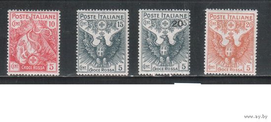Италия-1915,(Мих.120-123) * ,  Красный Крест(полная серия)