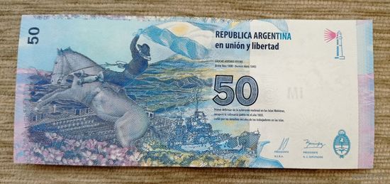 Werty71 Аргентина 50 песо 2015 UNC банкнота Мальвинские острова
