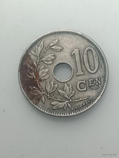 Бельгия 10 сантимов 1927 года . Надпись на Галанском языке  , BELGIE .