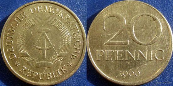 ГДР. 20 пфеннигов 1969 года.