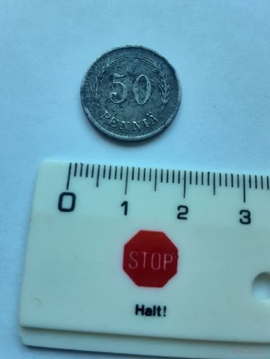 Монета 50 pennia 1944 года. Финляндия