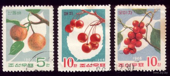 3 марки 1966 год КНДР Флора 755-756,758
