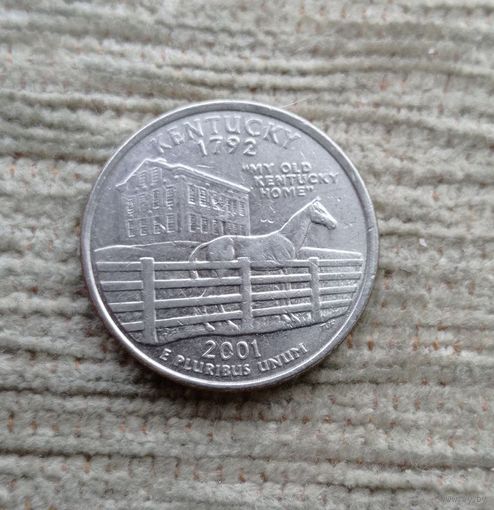 Werty71 США 1 квотер 25 центов 2001 Р Кентукки Конь Лошадь