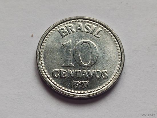 Бразилия 10 сентаво 1987 г.