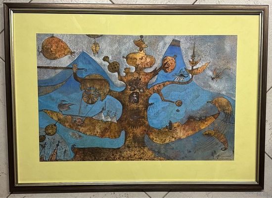 Овчинников А.М. Смешанная техника. Гуашь. акварель. 1999г. Размер 37х55,5 см. С паспарту 45х64 см.