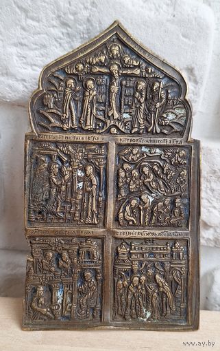 Створка складня "Праздники", эмали.