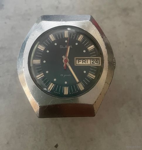 Часы механические СЛАВА, СССР, 26 камней, рабочие