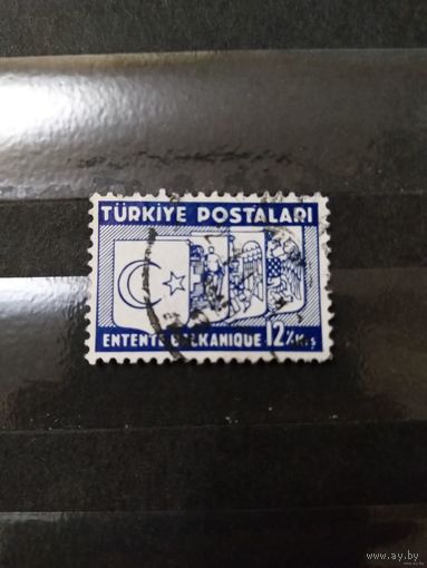 1937 Турция герб дорогая концовка серии заверка хорошая сохранность (3-4)