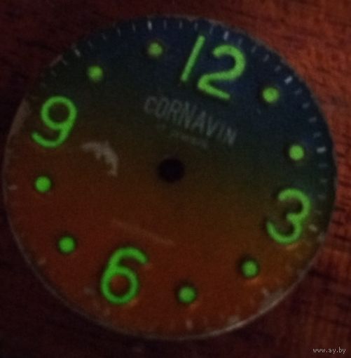 Циферблат от редких часов "Ракета-Амфибия" Cornavin,родной люм