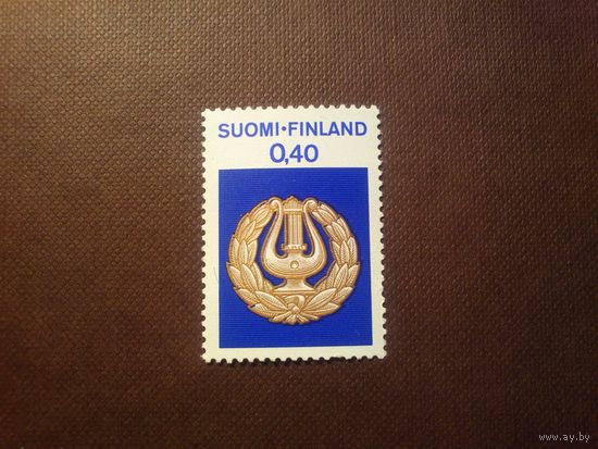 Финляндия 1968 г. Студенческие учреждения в Финляндии.Студенческая арфа внутри лавров./37а/