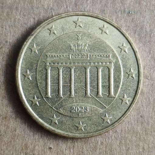 Германия 50 евроцентов 2023 г. Отметка мд: "F" - Штутгарт, KM# 256