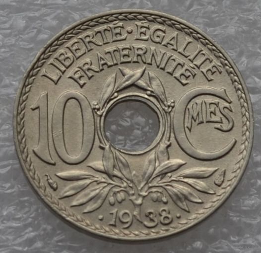 Франция, 10 сантимов 1938 г.