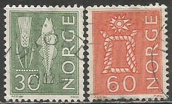 Норвегия. Национальные мотивы. 1964г. Mi#524-25. Серия.