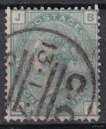 64.Br. Великобритания. Виктория. Стандарт. 1Sh. 1873 г. Mi.#46. Plate 10.