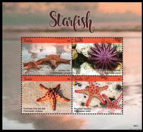 2018 Тувалу 2385-2388KL Морская фауна - Морские звезды 14,00 евро