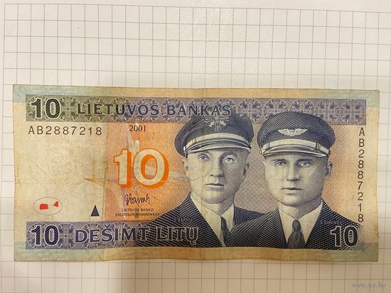 Литва. 10 лит (образца 2001 года)