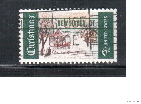 США-1969, (Мих.995Ve) , гаш., Рождество , Нью-Хейвен(одиночка)