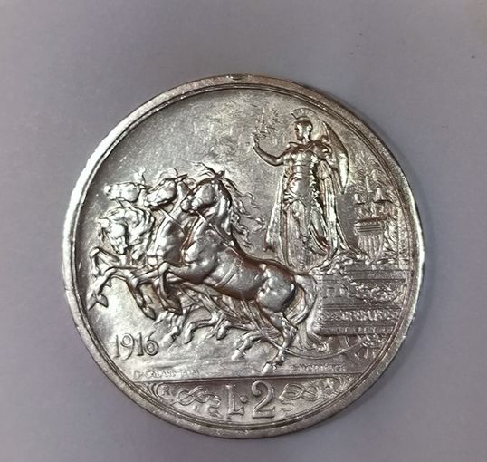 2 лиры 1916 Италия. Год реже!!!