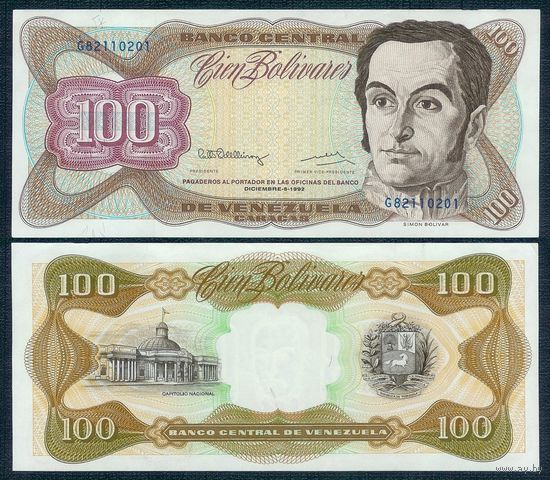 Венесуэла 100 боливар 1992 год, UNC