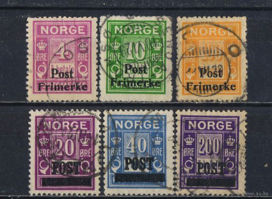 Норвегия 1929 Надп на доплатных марках Стандарт #142-4,146-7,149