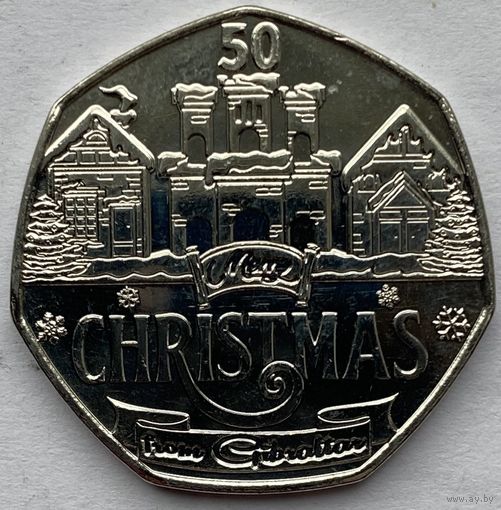 Гибралтар 50 пенсов 2024 г. Рождество