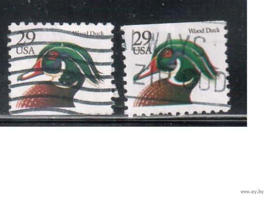 США-1991, (Мих.2127), гаш. , Стандарт, Птицы, 2 зубцовки