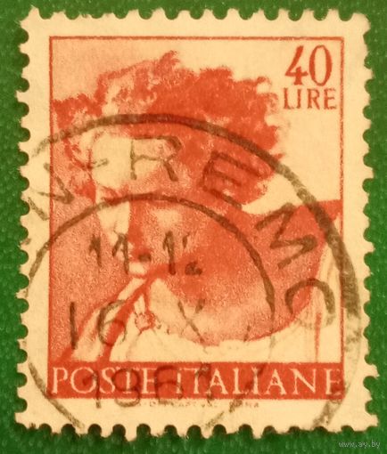 Италия 1961. Голова пророка Даниила с фрески Микеланджело на потолке Сикстинской капеллы