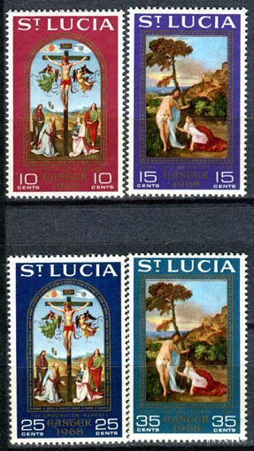 Сент-Люсия - 1968г. - Пасха, картины - 4 марки - полная серия, MNH с незначительным дефектом клея [Mi 223-226]. #4-B6-Z-1-22