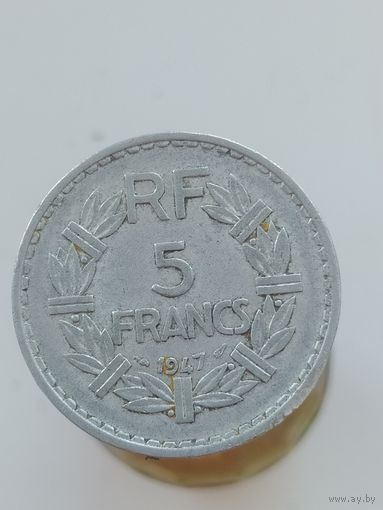 Франция 5 франков 1947 год лот 40