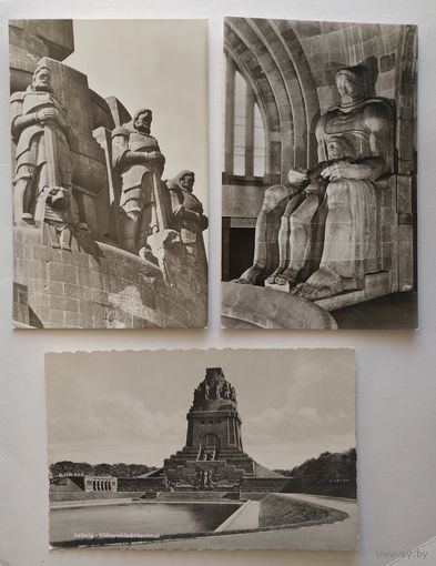 Открытки, "Лейпциг. Памятник "Битва народов", 1964 и 1969 годы (3 открытки, цена за все)