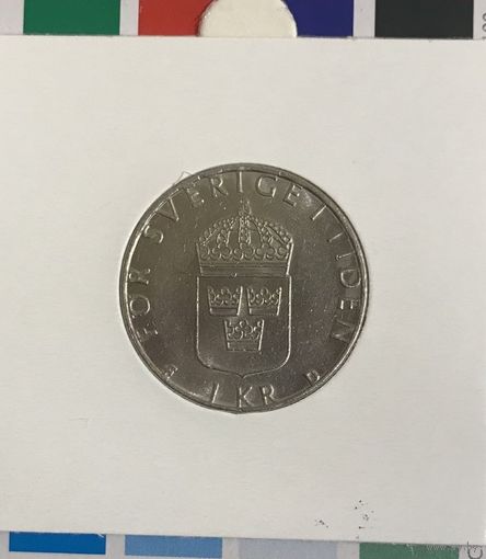 Швеция 1 крона 1989 в холдере